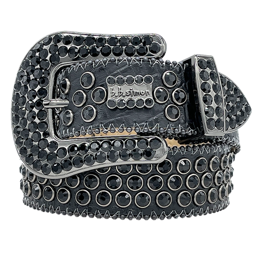 bbsimon belts whit Italian leather and Swarovski crystal made in usa