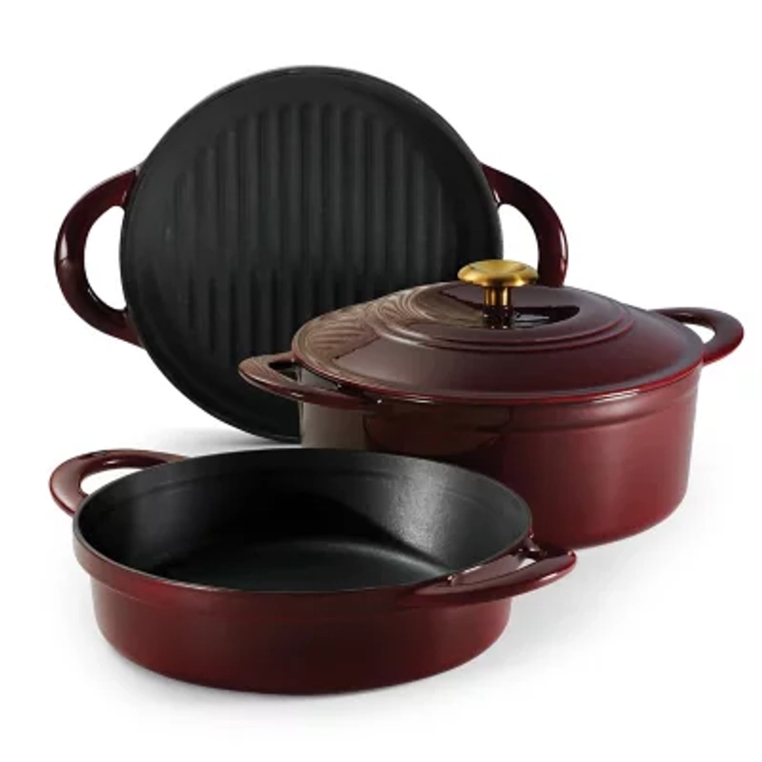 Tramontina 4-Piece Stackable Enamel Cast Iron Cookware Set (Choose Color) - Sam's Club