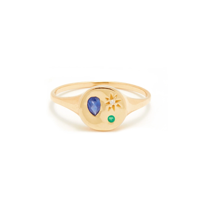 Scosha | Night Market Round Signet Ring - Dusk