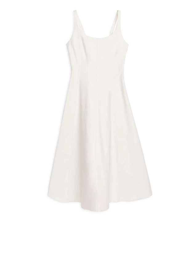 Scoop Neck Panel Dress - White - ARKET NL