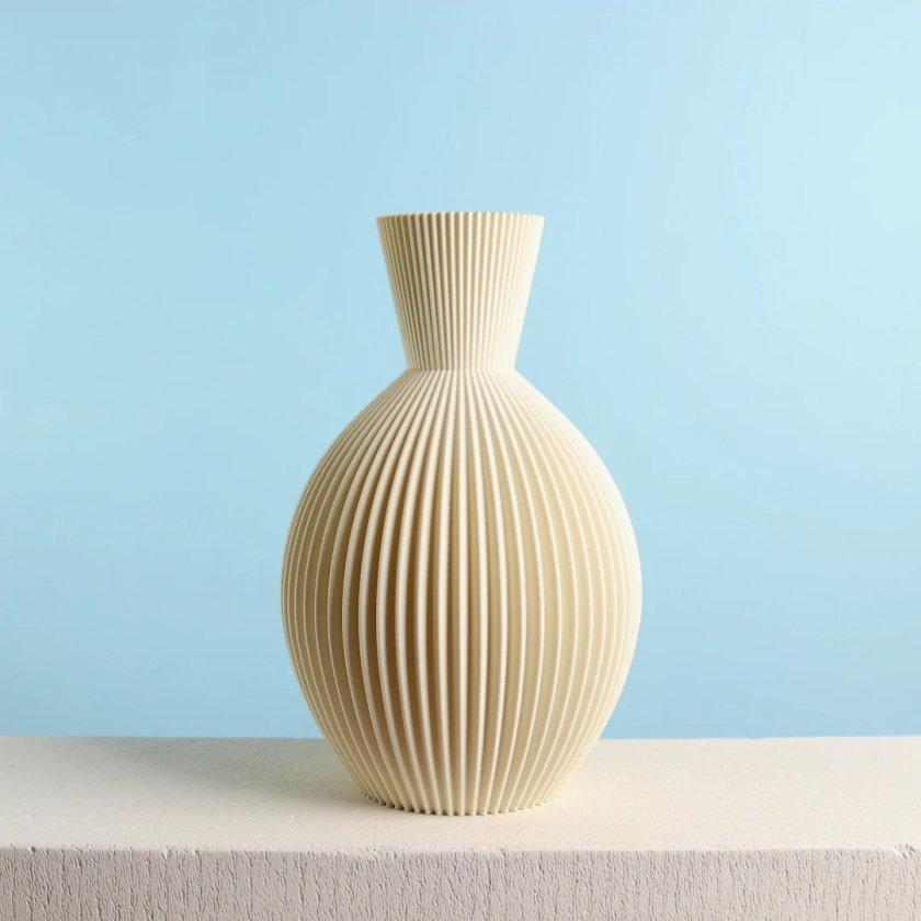 Table Vase luna Ivory White for Dried Flowers, 3D Printed Table Decor Made From Recycled Bio-plastic - Etsy France