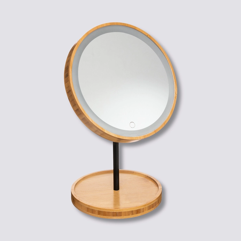 Miroir avec pied à led 18 cm - Bambou | 5five