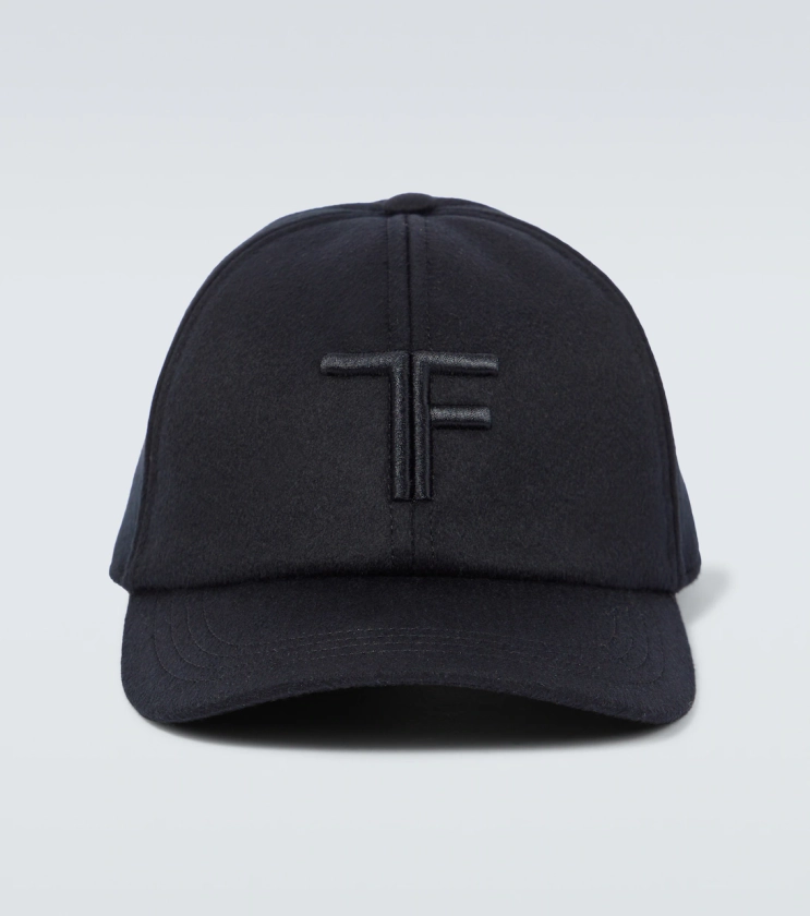 Logo embroidered cashmere baseball cap in black - Tom Ford | Mytheresa