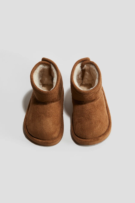 Bottines avec doublure duveteuse - Marron - ENFANT | H&M FR