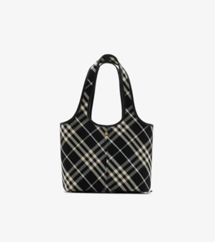 Petit cabas Check (Noir/Calico) - Femme | Site officiel Burberry®