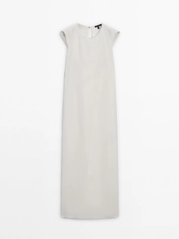 Midi dress with criss-cross detail at the back - Massimo Dutti