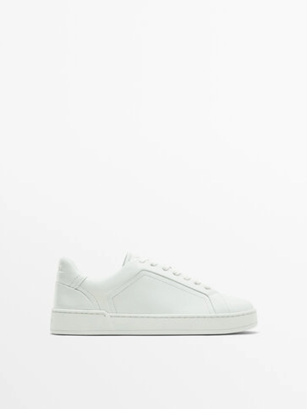 White leather trainers · White · Shoes | Massimo Dutti