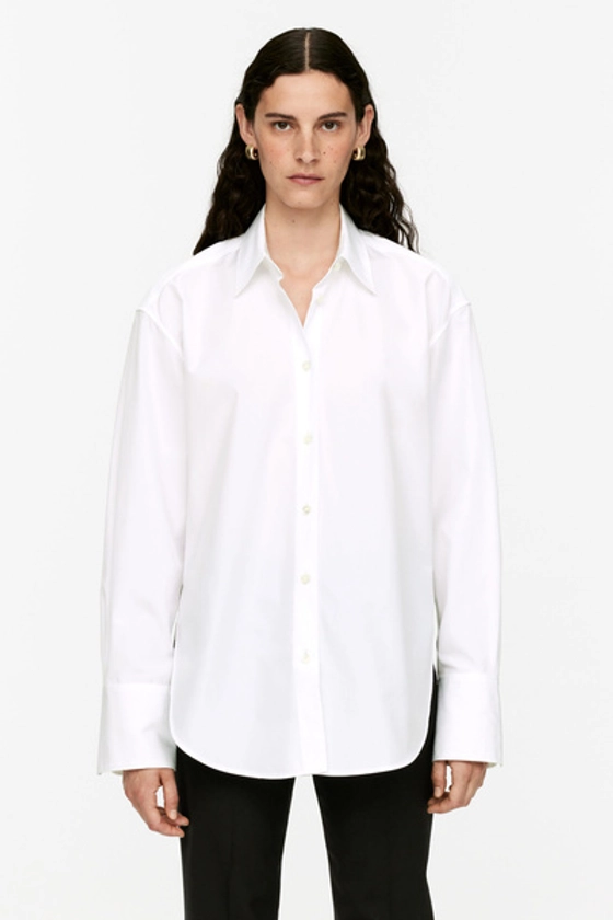 Relaxed-Fit Poplin Shirt – White – Women – ARKET NL