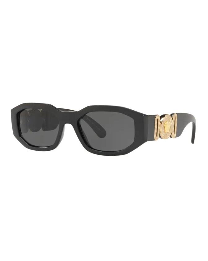Versace Chunky Rectangle Sunglasses w/ Logo Disc Arms