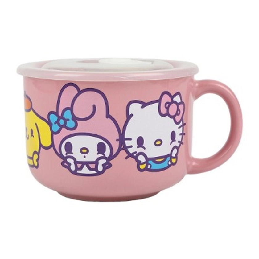 Hello Kitty & Friends 20 Oz Ceramic Soup Mug with Vented Lid