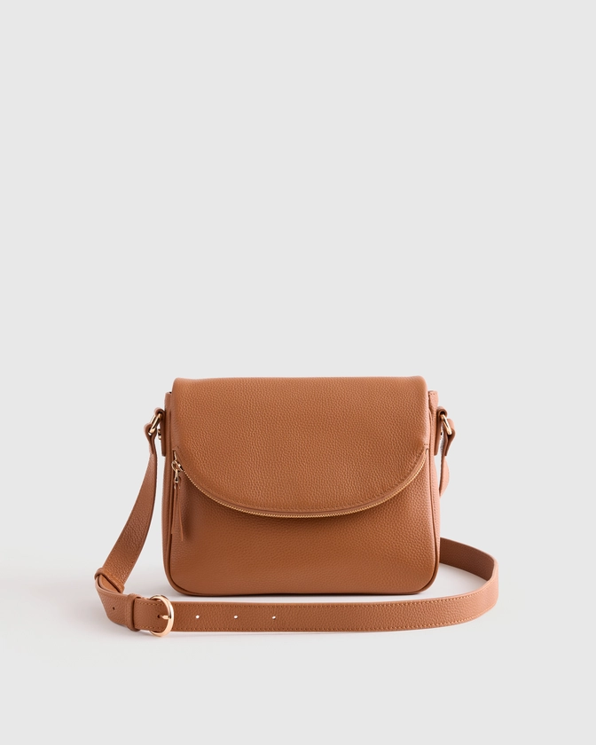 Italian Leather Foldover Crossbody