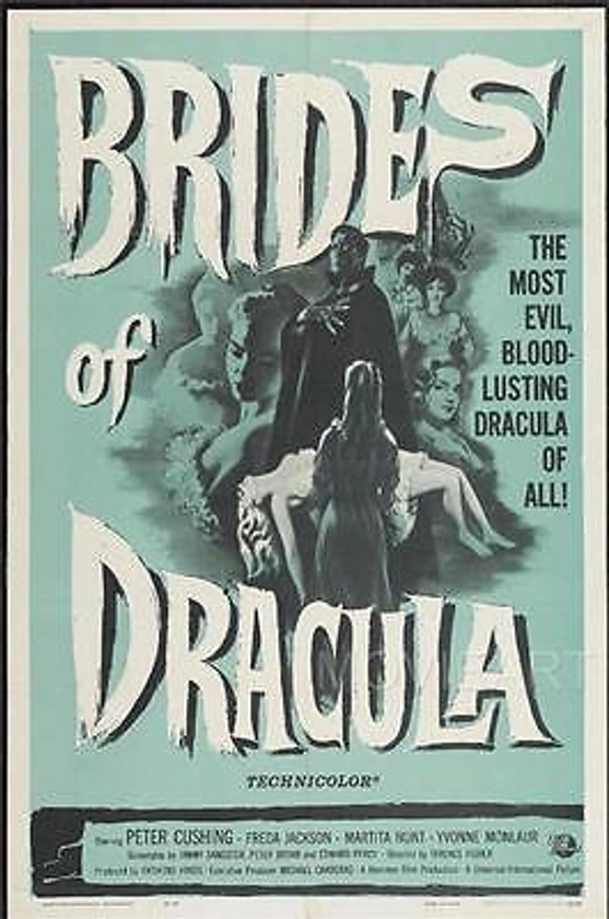 THE BRIDES OF DRACULA VINTAGE MOVIE POSTER FILM A4 A3 ART PRINT CINEMA  | eBay