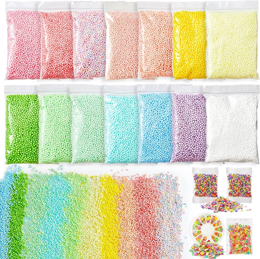 Amazon.com: Pastel Foam Balls for Slime, 18 Pack 0.09-0.14 inch Balls Mini Small Assorted Beads Homemade Arts DIY Crafts Supplies for Wedding Party Christmas New Year Decoration : Arts, Crafts & Sewing