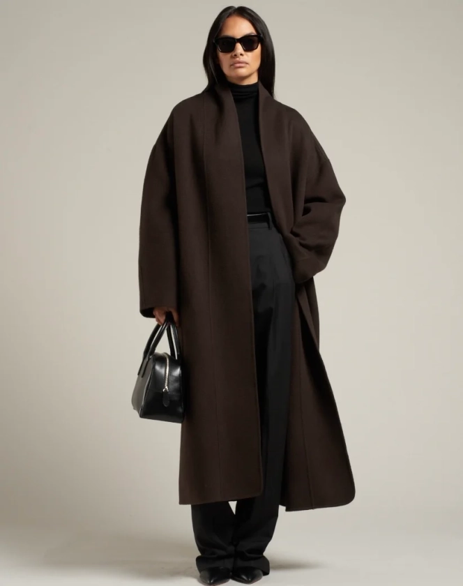 Mir Belted Robe Coat Espresso