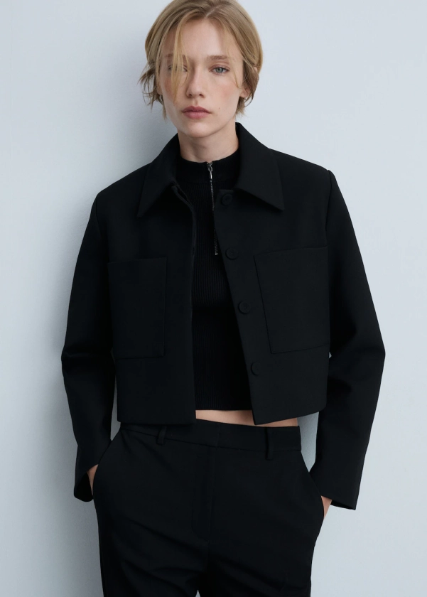 Veste crop poches - Femme | MANGO France métropolitaine