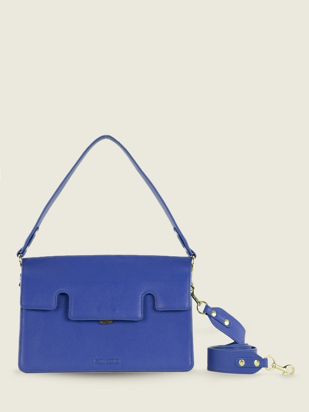 Gabrielle Azur Bleu Roi - sac baguette en cuir bleu pour femme | PAUL MARIUS