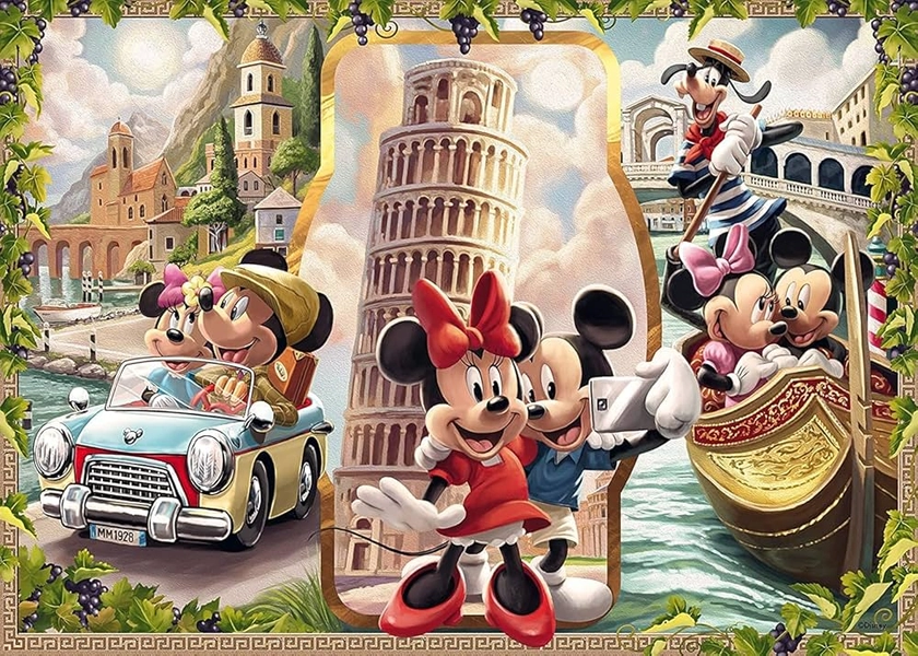 Amazon.com: Ravensburger Disney Vacation Mickey and Minnie - 1000 Piece Jigsaw Puzzle for Kids and Adults | Unique Piece Design | Anti-Glare Surface | Ideal for Brain Game | Perfect Christmas Toy Gift : Toys & Games