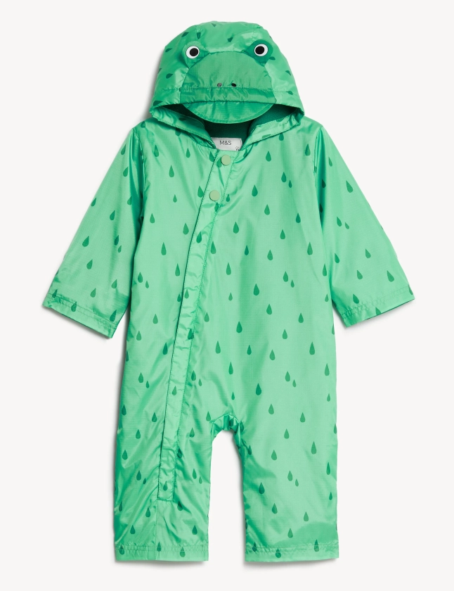 Hooded Frog Puddlesuit (0-3 Yrs) | M&S Collection | M&S