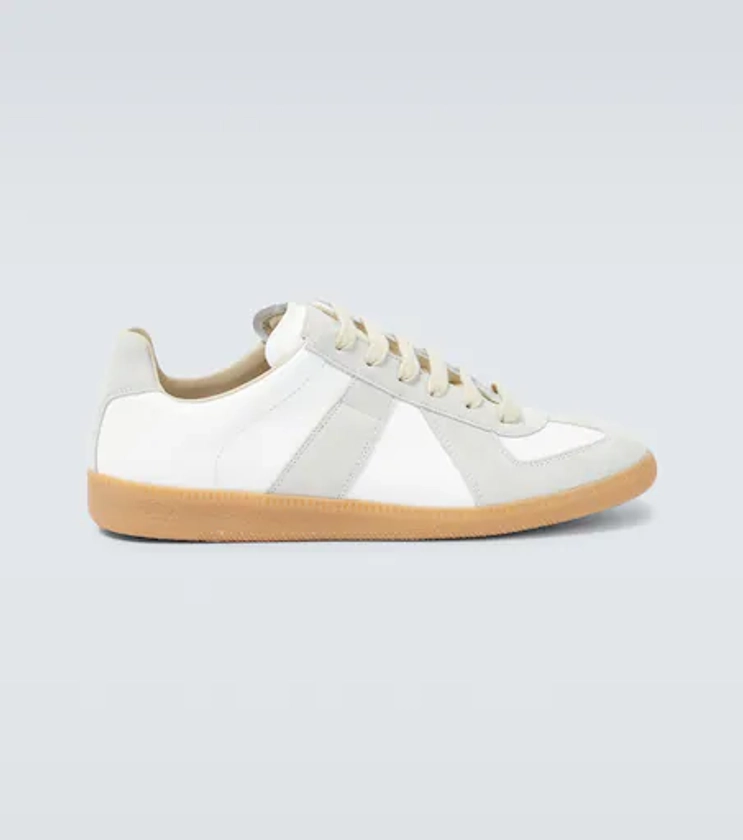 Replica leather and suede sneakers in white - Maison Margiela | Mytheresa