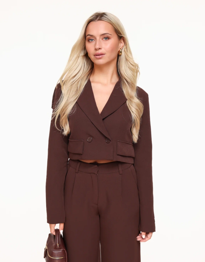 Bruine Cropped - Blazer | Olivia & Kate