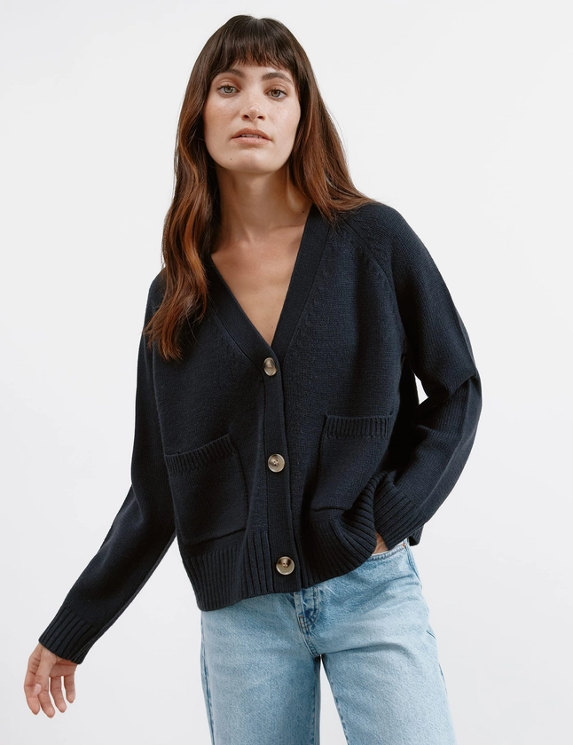 Relaxed V-Neck Cardigan with Wool | Albaray | M&S