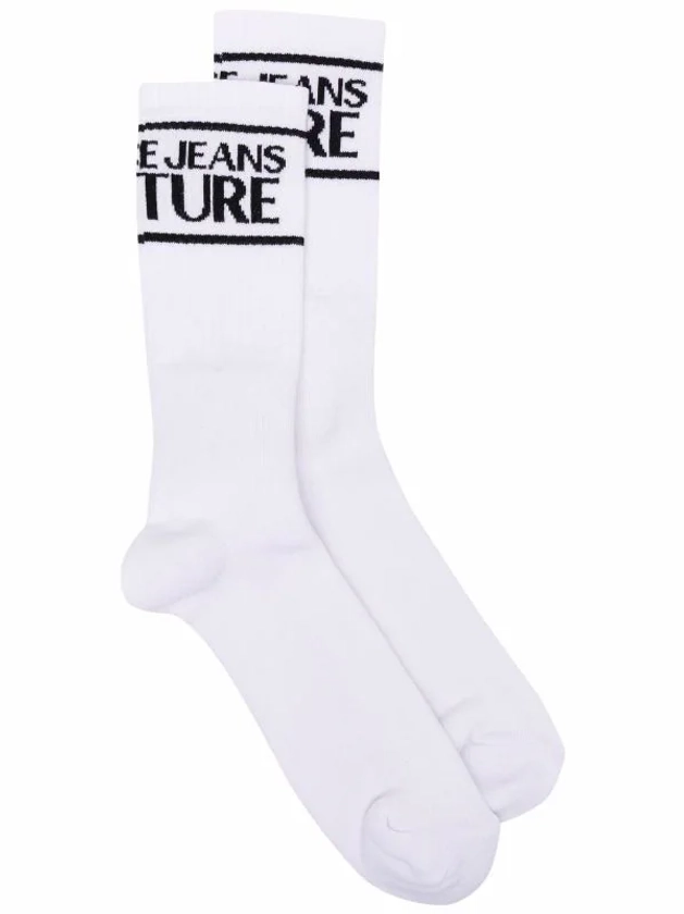 logo-knit calf socks