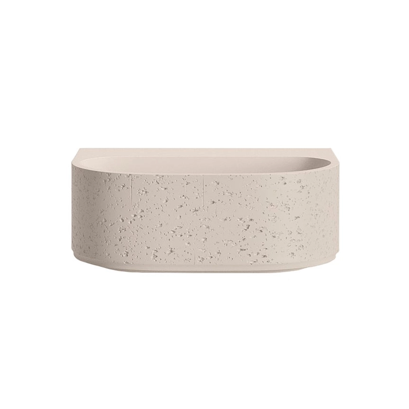 Nelios Concrete Wall-Hung Basin - Almond