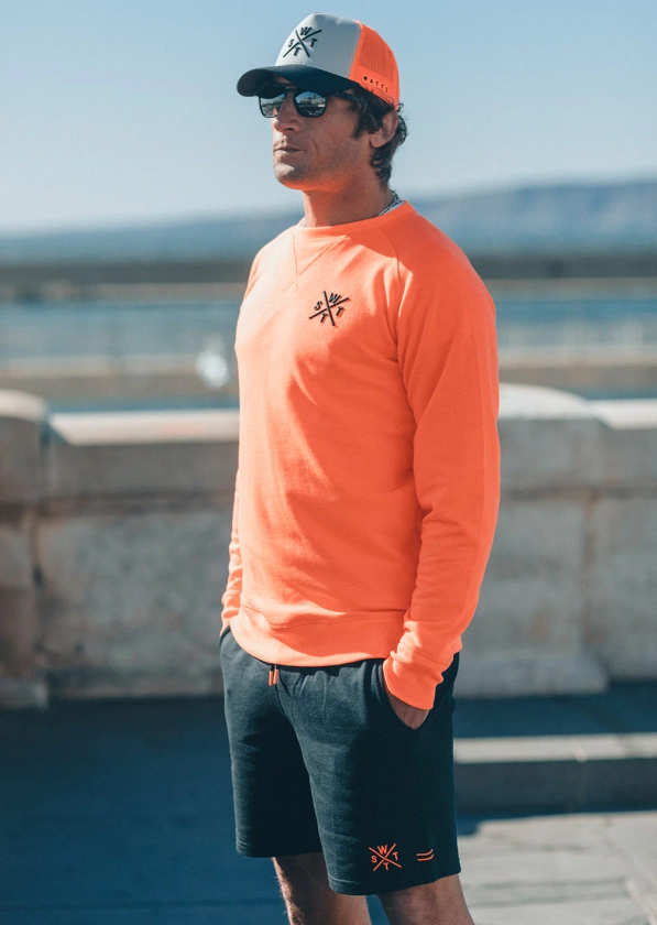 Sweat col rond Switch - Orange Fluo