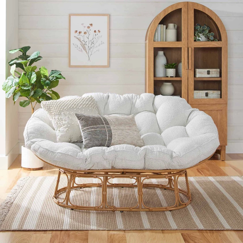 Better Homes & Gardens Double Papasan Chair, Cream Boucle - Walmart.com