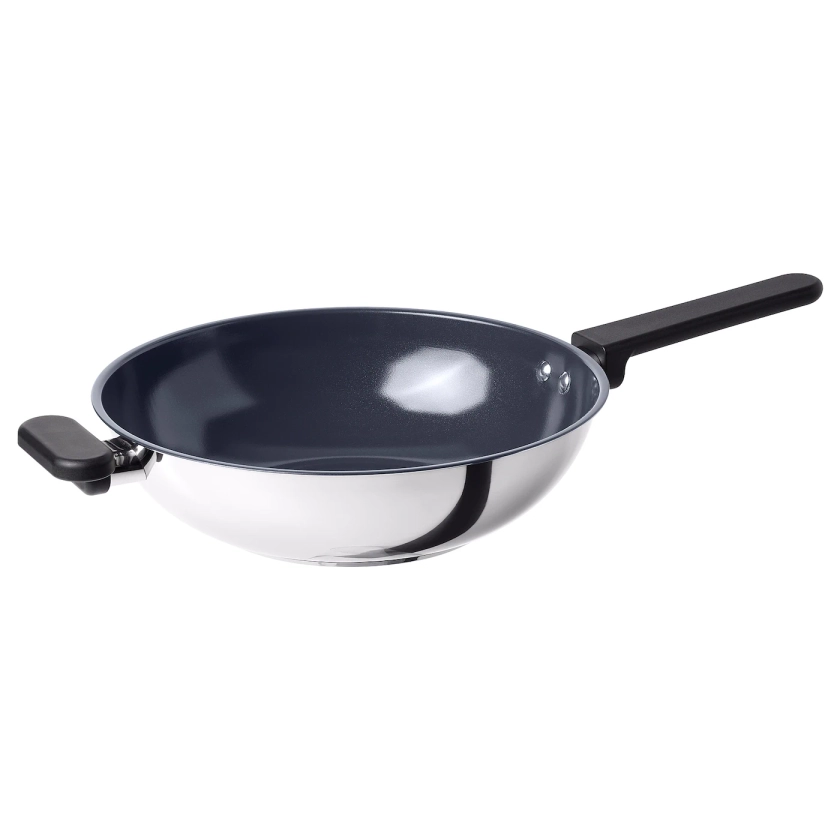 MIDDAGSMAT wok, revêtement anti-adhérent/acier inoxydable, 28 cm - IKEA