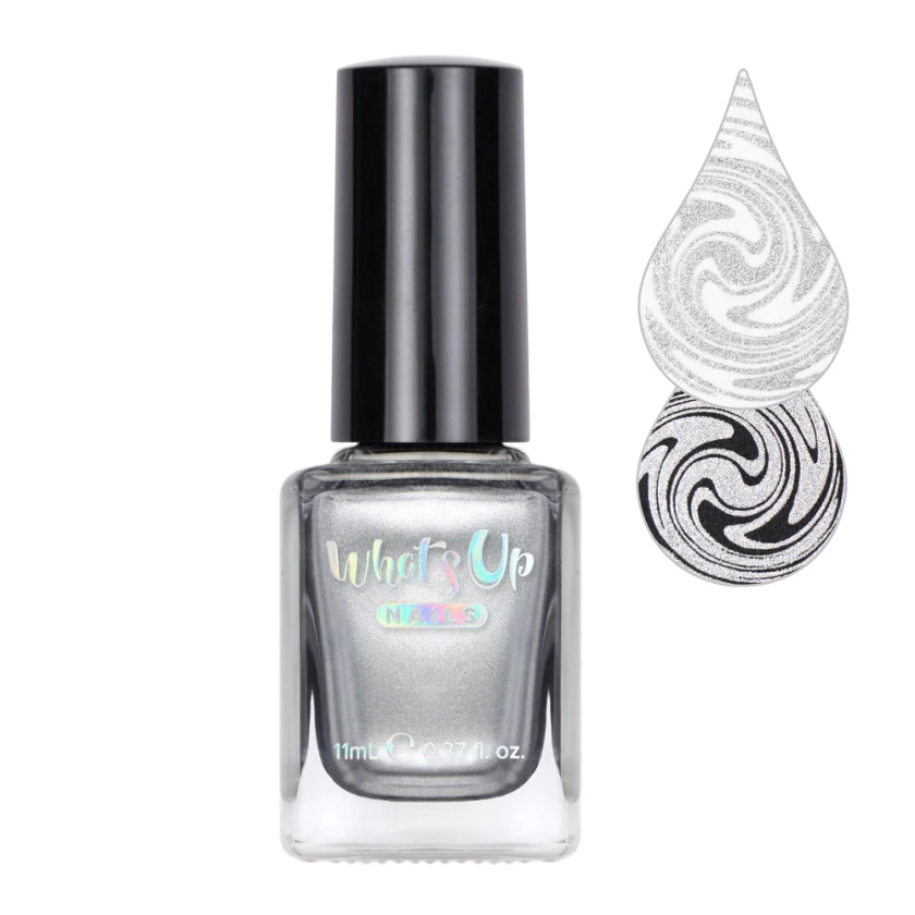 Whats Up Nails / Silver Ag-ent Stamping Polish Metallic Shimmer – Daily Charme