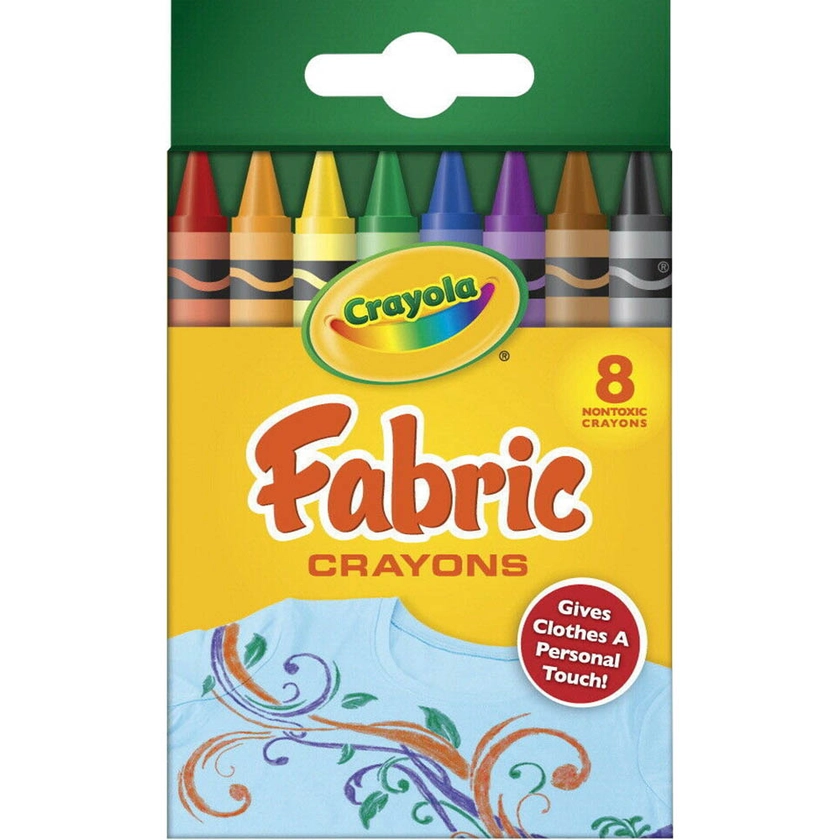 CRAYOLA FABRIC CRAYONS ASSORTED PACK 8