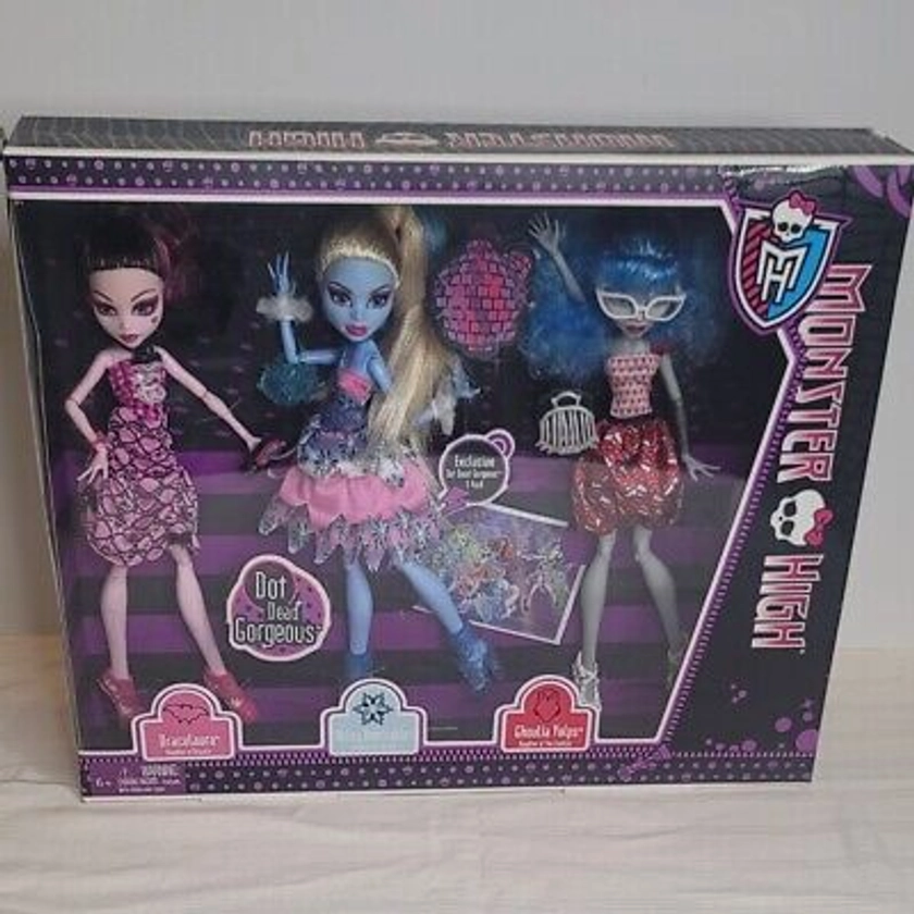 Monster High Dot Dead Gorgeous 3 Pack DracuLaura Abbey Ghoulia 2012