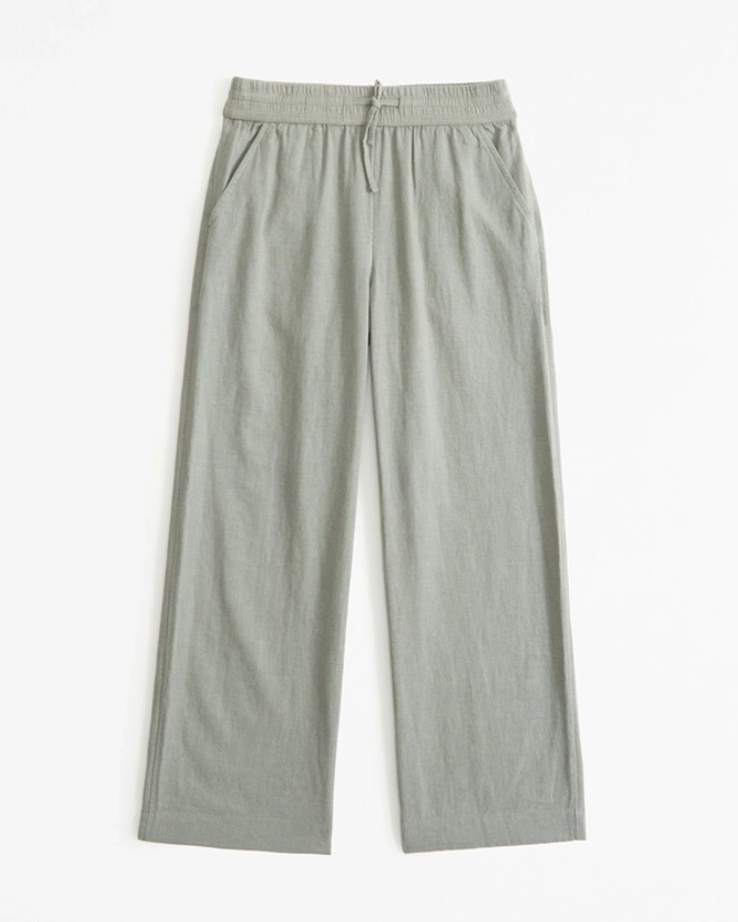 girls linen-blend pull-on pants | girls | Abercrombie.com