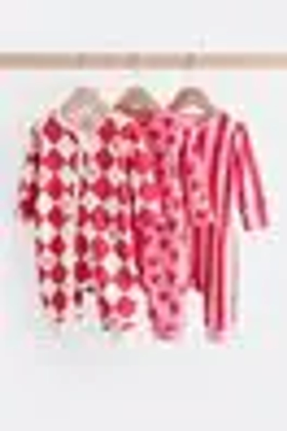 Buy Red Baby Two Way Zip Footless 100% Cotton Sleepsuits 3 Pack (0mths-3yrs) from the Next UK online shop