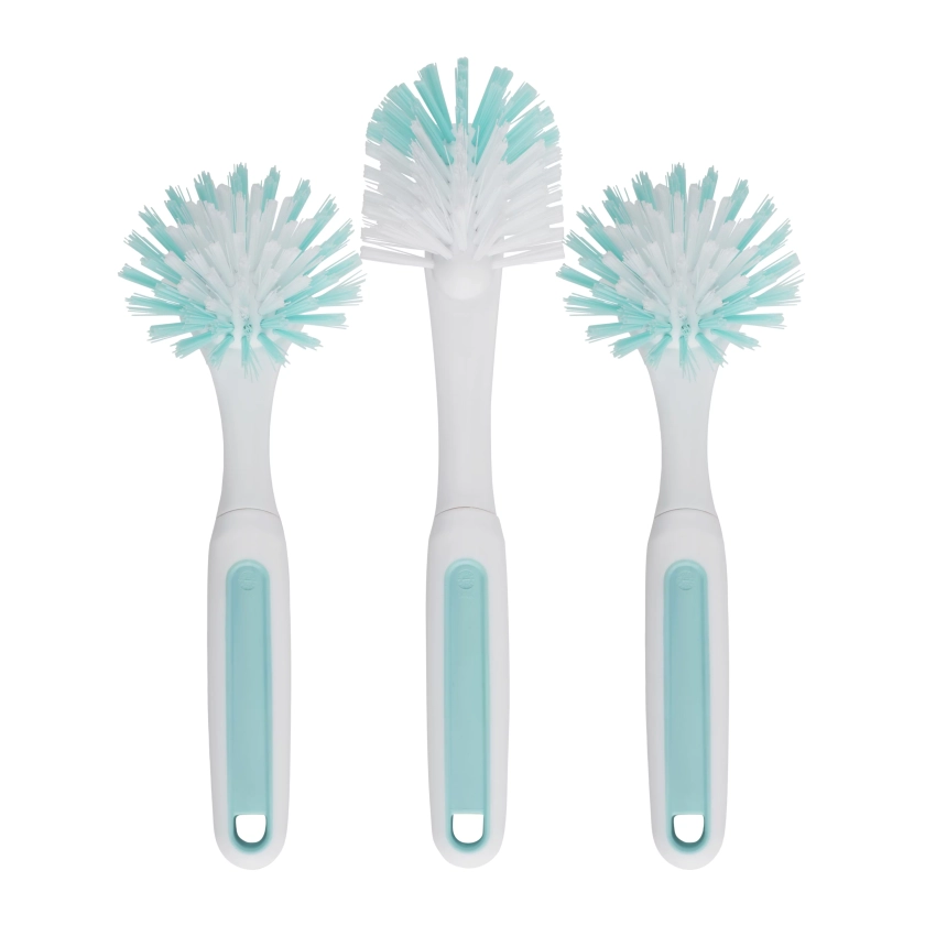 GoodCook PROfreshionals 3-Piece BPA-Free Kitchen Dish Brush Set, Teal