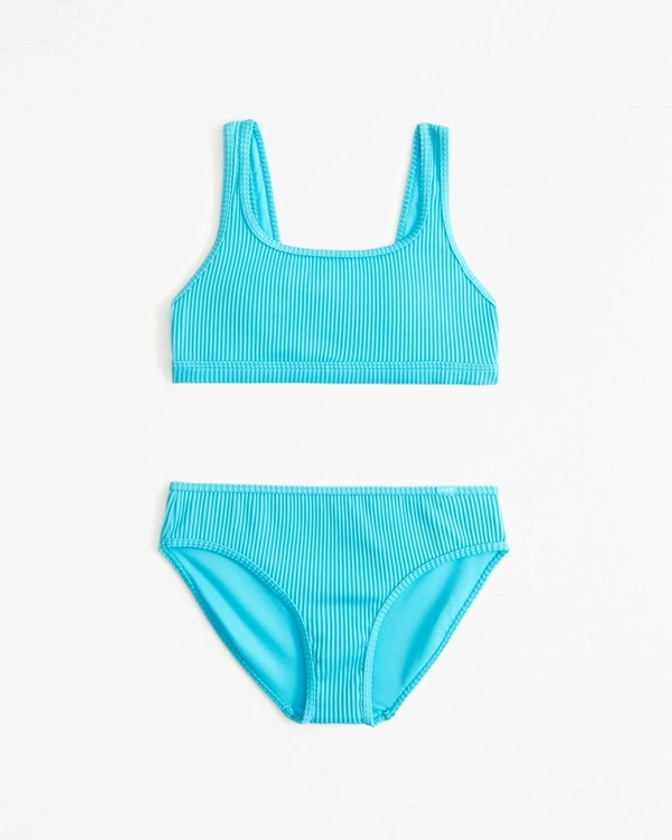 girls scoopneck high waist two-piece swimsuit | girls swimsuits | Abercrombie.com
