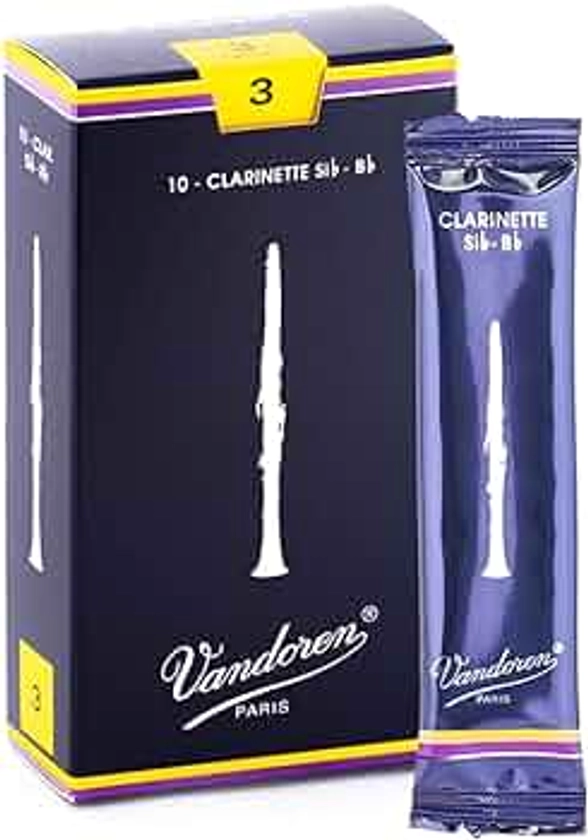 Vandoren CR103 Bb Clarinet Traditional Reeds Strength 3; Box of 10