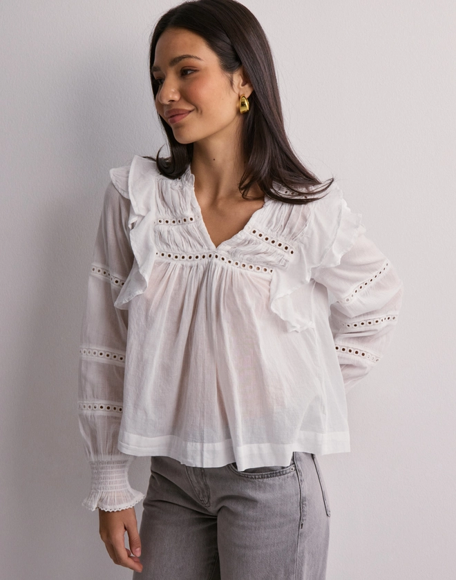 Buy Neo Noir Aurika S Voile Blouse - White | Nelly.com