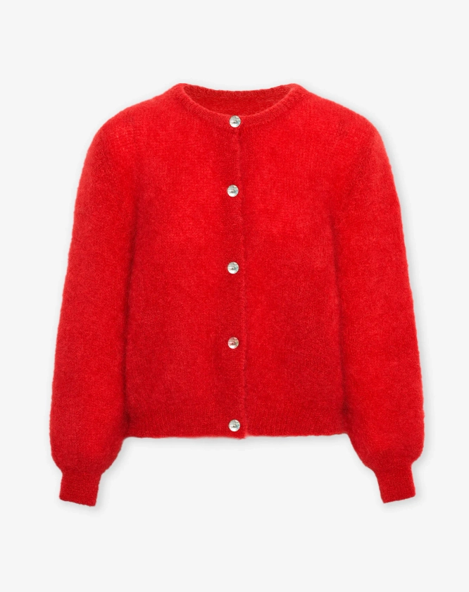 MOHAIR CARDIGAN RED | Most Wanted