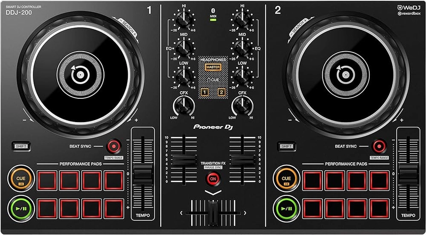 Pioneer DJ DDJ-200 Smart DJ Controller, Black