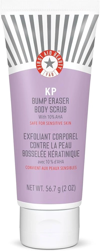 First Aid Beauty KP Bump Eraser Exfoliating Body Scrub – Exfoliator for Bumps + Chicken Skin from Keratosis Pilaris with 10% AHA (Glycolic + Lactic Acids) – 56 g