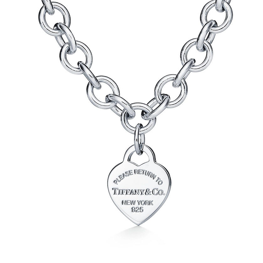 Return to Tiffany®Heart Tag Chain Link Necklace in Silver