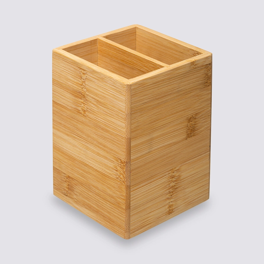 Pot à ustensiles 2 compartiments - Bambou - Ancien prix : 5,99€ | 5five