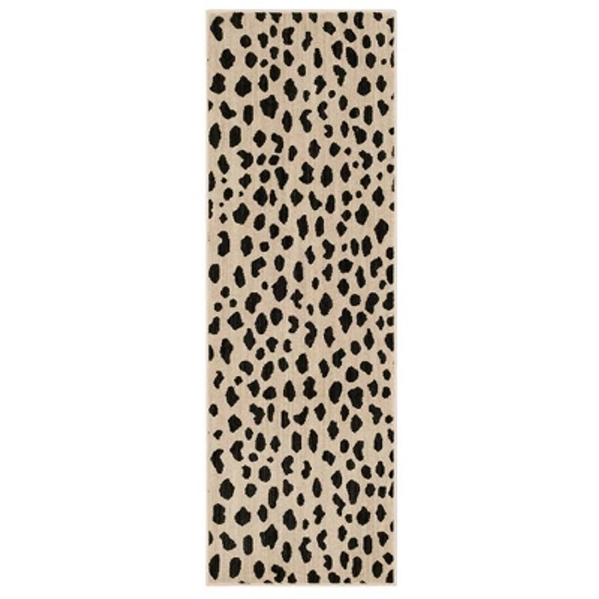 2'4"x7' Daffodil Leopard Print Woven Rug Black/White - Threshold™