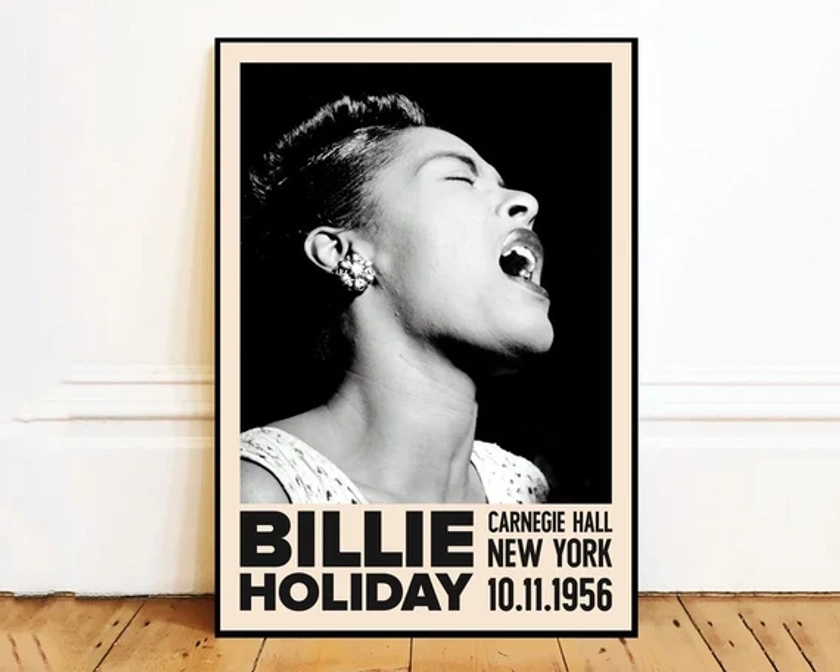 Billie Holiday Wall Art Canvas Painting Poster, Bagno Wall Decor, NO Frame