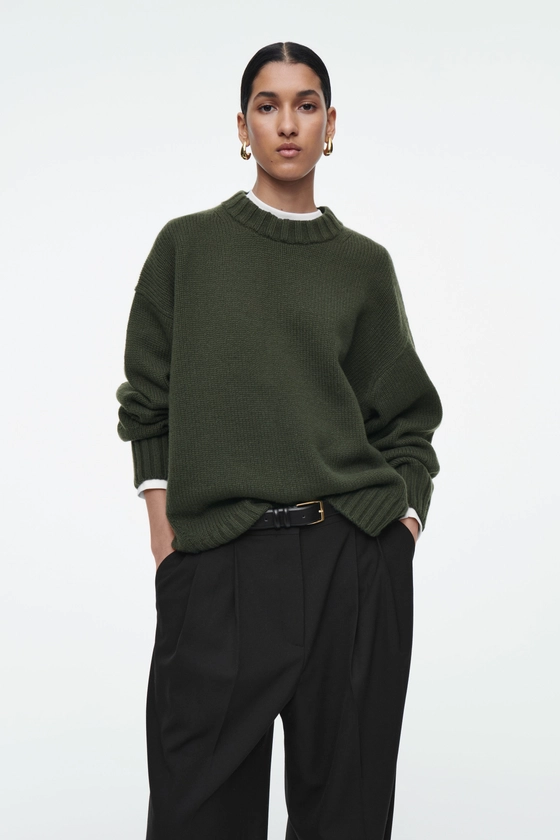 CHUNKY PURE CASHMERE CREW-NECK JUMPER