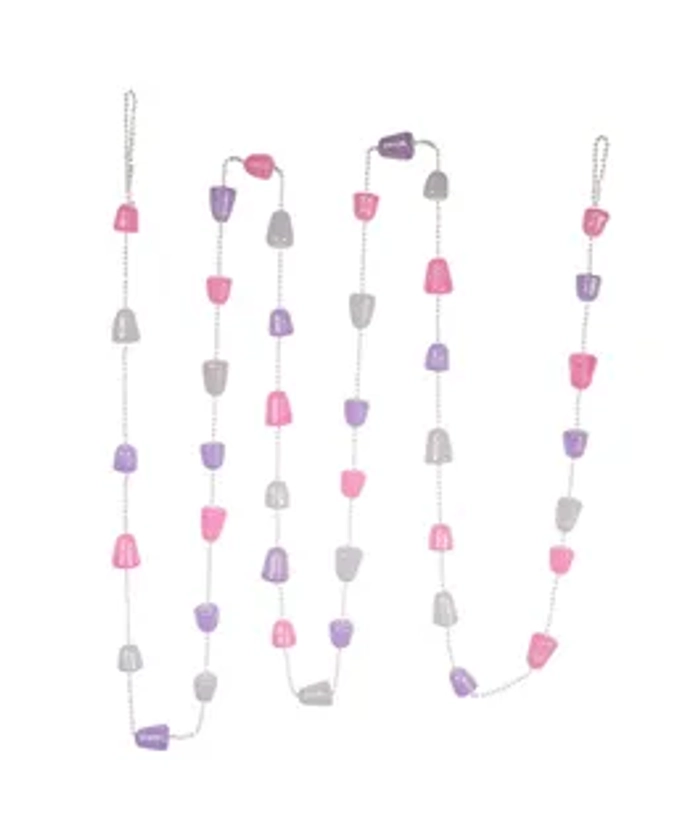 Pink, Purple and White Glittered Gum Drop Garland