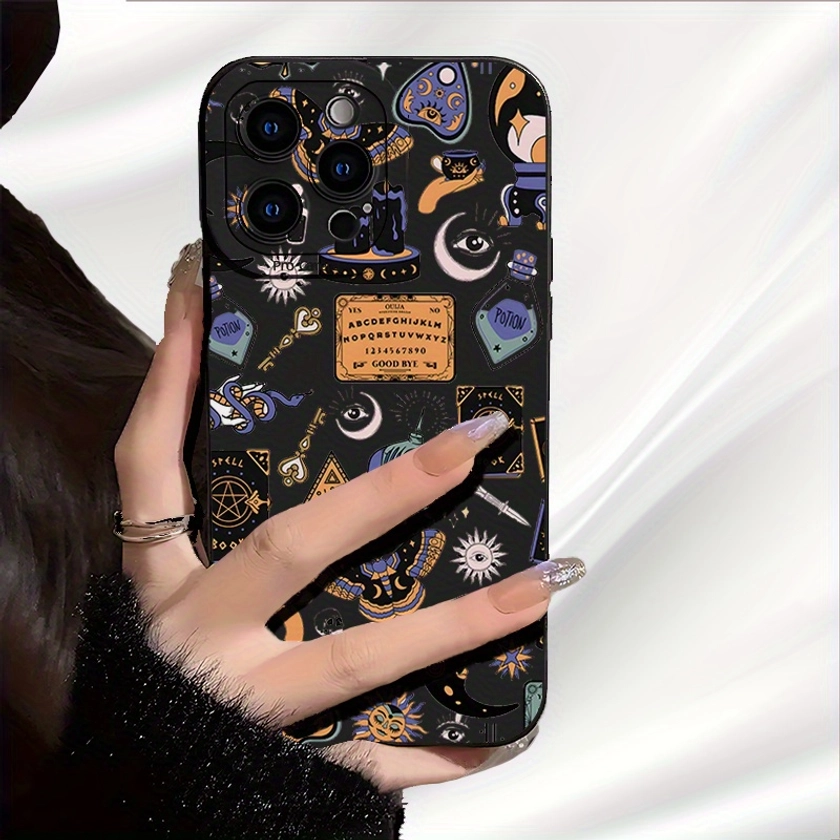 Ba0454 Tarot Pattern Black Frosted Tpu Painting - Temu