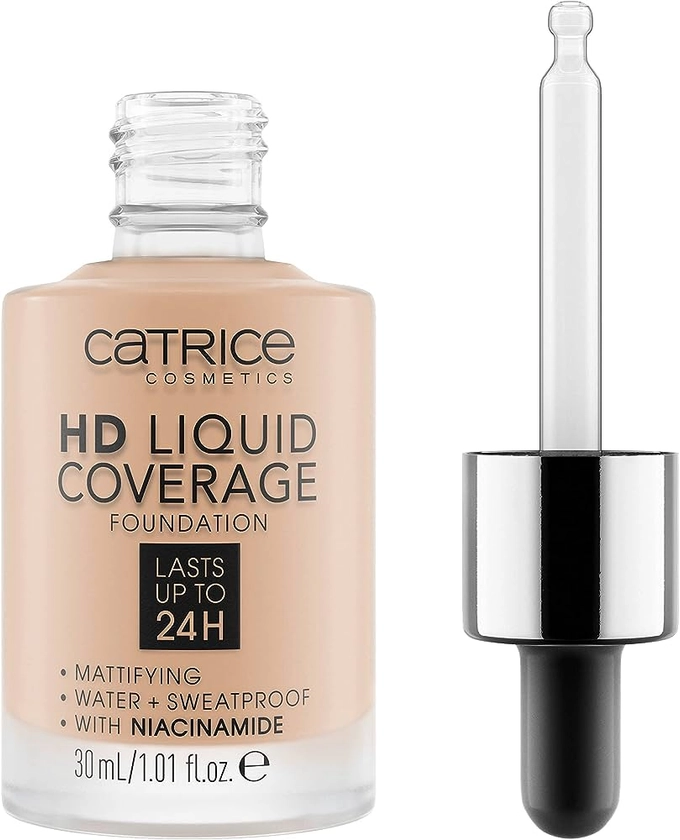 Catrice Make-up flüssig HD Liquid Coverage Foundation nude 30, langanhaltend mattierend, matt, vegan, 30ml
